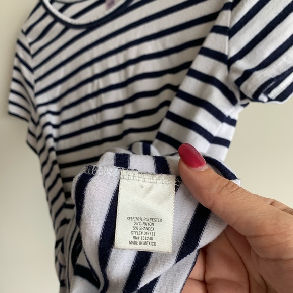 Navy Blue / White striped peplum tee - Picture 5 of 5